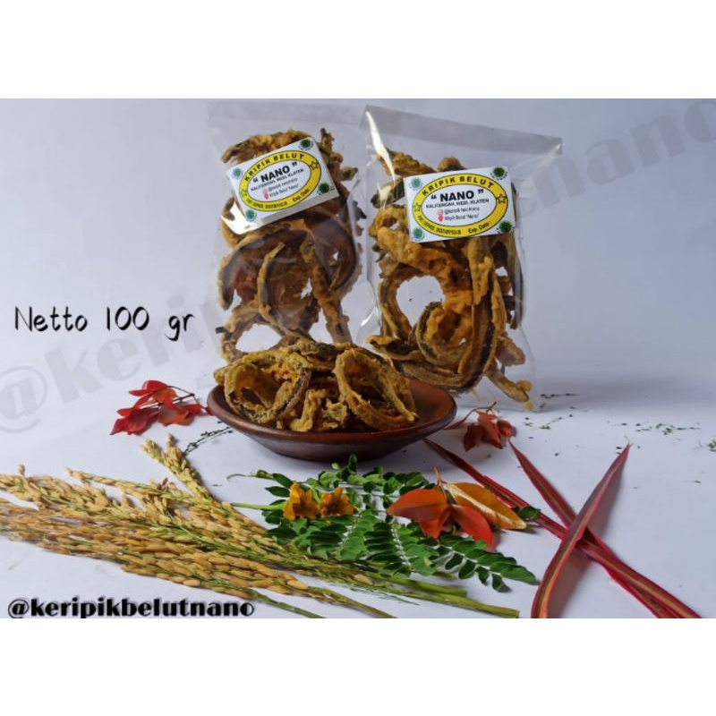 

100 gram keripik belut Nano rasa paling utama berkwalitas enak dan renyah