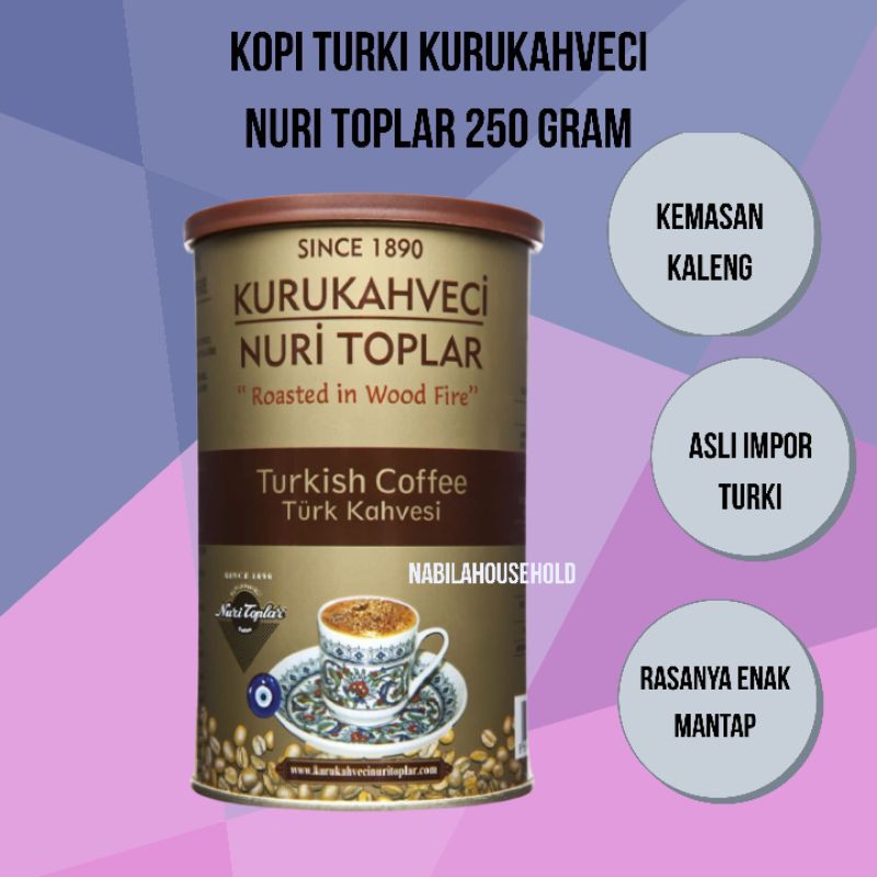 

Kopi Turki Turkish Coffee Kuru Kahveci Nuri Toplar 250 Gram
