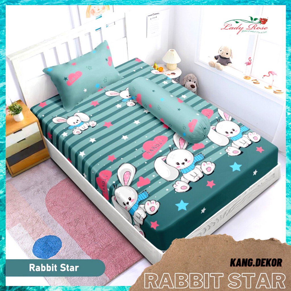 SPREI LADY ROSE SINGLE 120X200 NO 3 RABBIT STAR KARAKTER KAMAR TIDUR ANAK SEPREI LADYROSE TERBARU PROMO MURAH PREMIUM ANTI LUNTUR SEPREI SEPRAI CANTIK SEPRE PROMO ANTI LUNTUR MOTIF LADYROSE PLUS SARUNG BANTAL SPREI LUCU ALAS KASUR SPREI ADEM