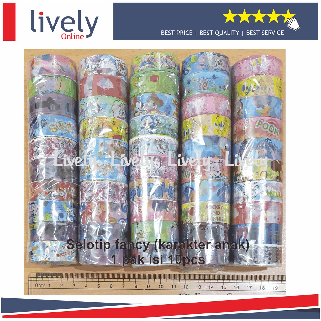 Isolasi selotip Tape Fancy Motif isi 10 roll