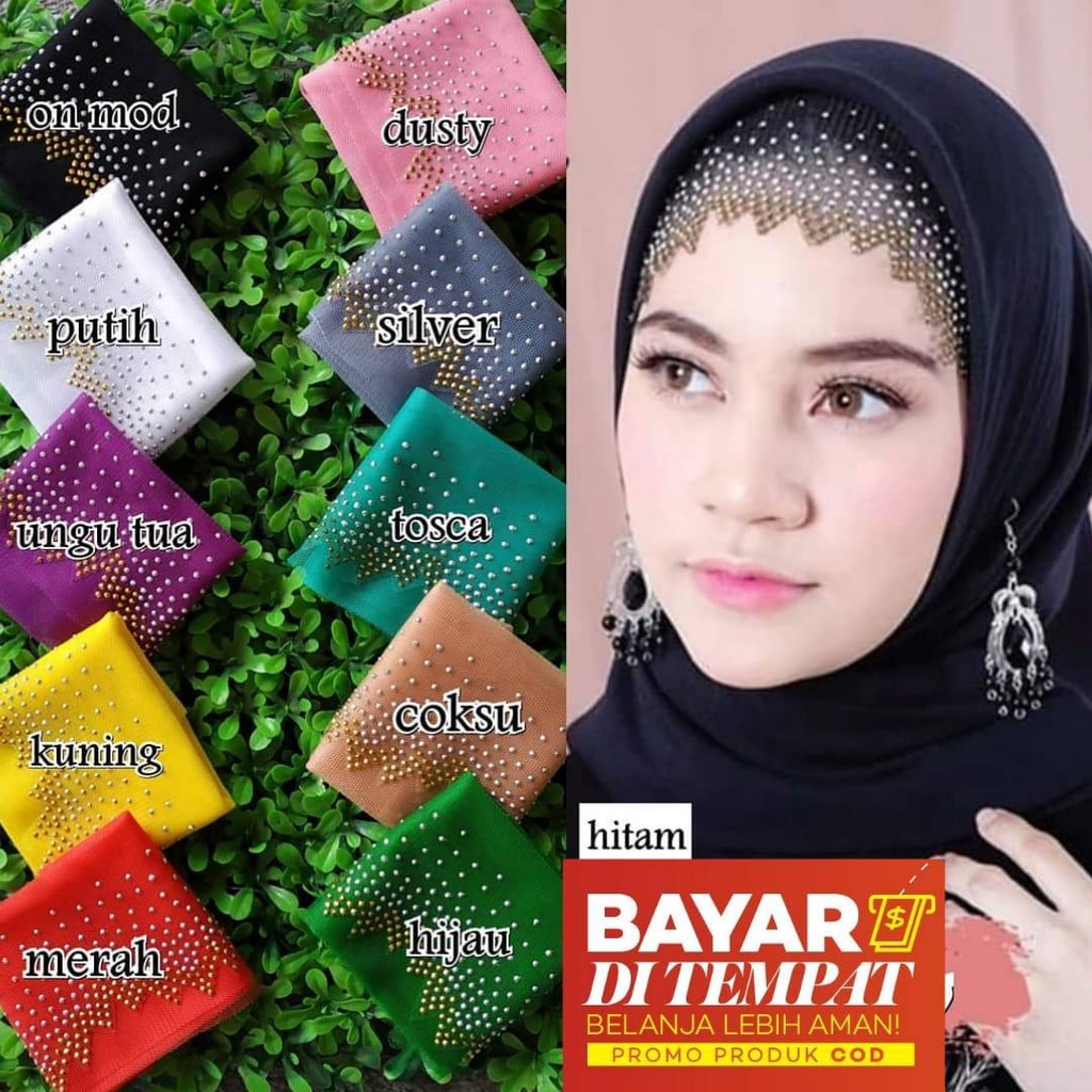 CIPUT PAYET PESTA/INNER JILBAB PAYET PESTA/BANDANA DALAMAN JILBAB PAYET PESTA