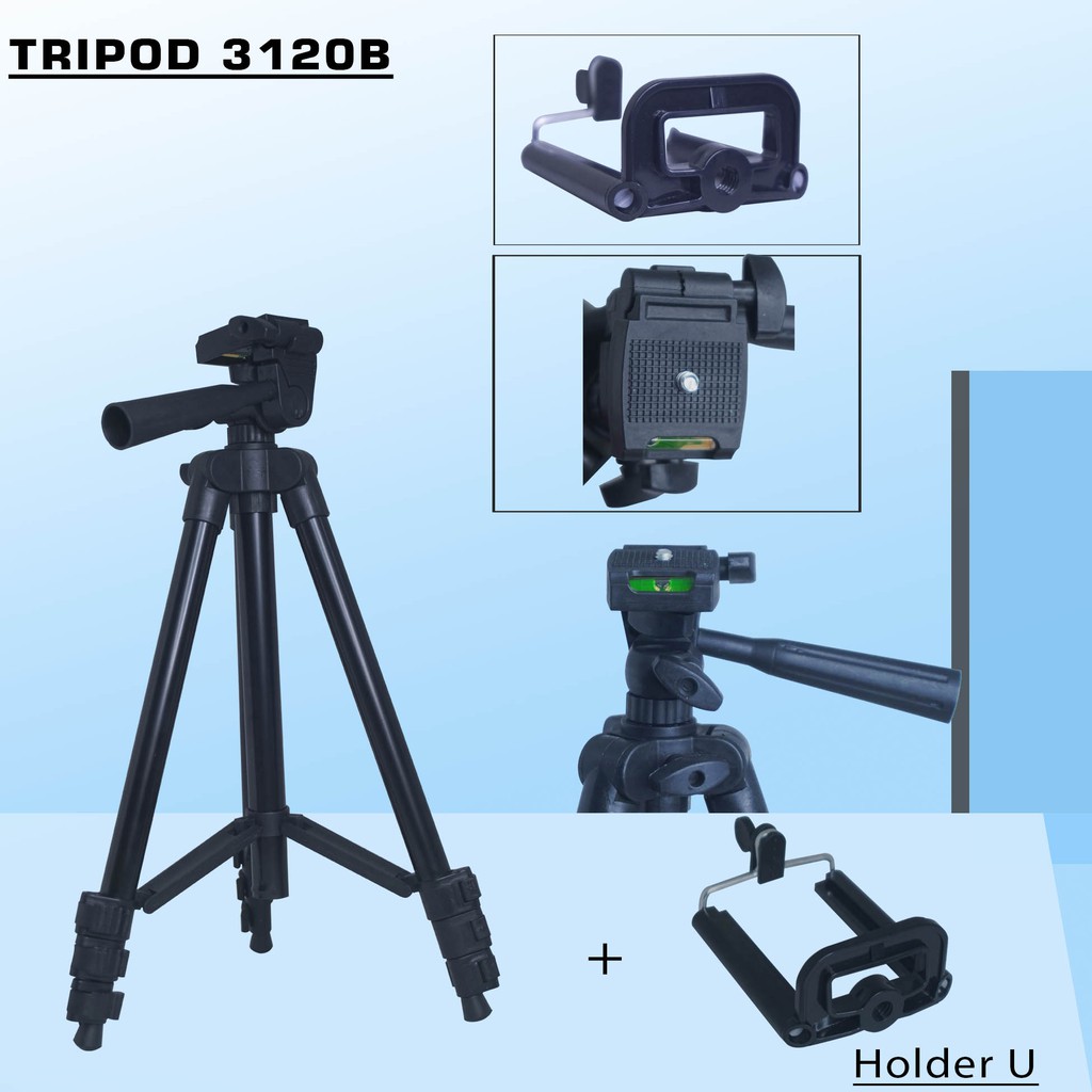 OneSOS TF-3120 Tripod/125cm Multifungsi dan Carry Bag untuk Kamera DSLR Mirrorless Free Holder U Hp