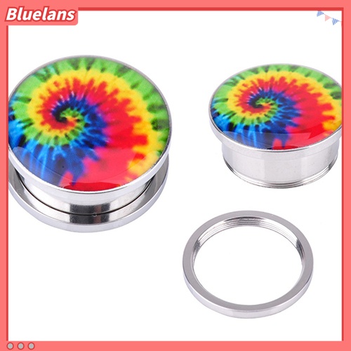 1 Pasang Ear Plugs Tunnels Bahan Stainless Steel Gaya Punk Untuk Unisex