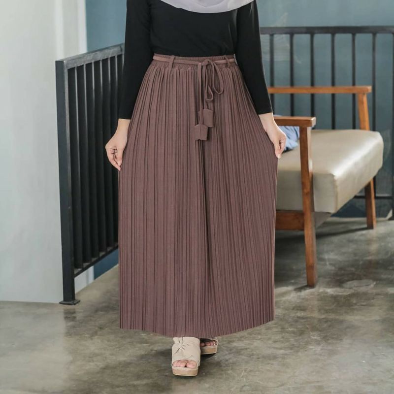Rok Plisket Tali Lonceng Model Rok Panjang / Rok Wanita Terbaru 2021
