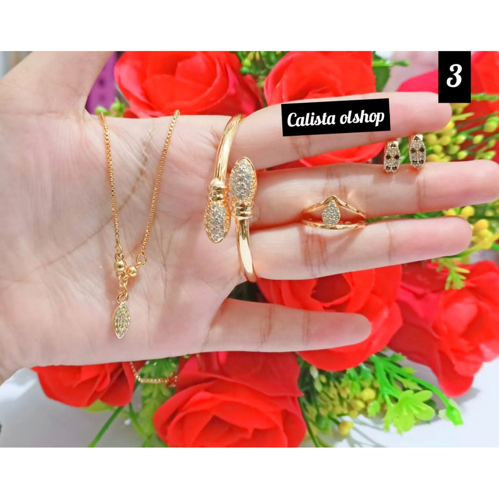 Calistanauliaolshop Set Anak Benggel Permata Xuping (COD)