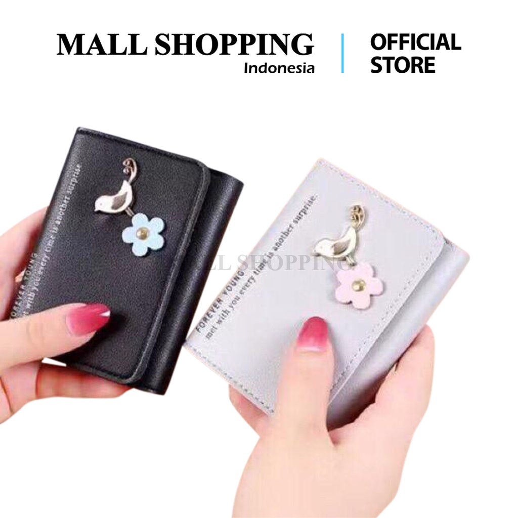 (COD) Dompet Kulit Lipat Wanita Korea Dompet Import Pendek MALLSHOPPING