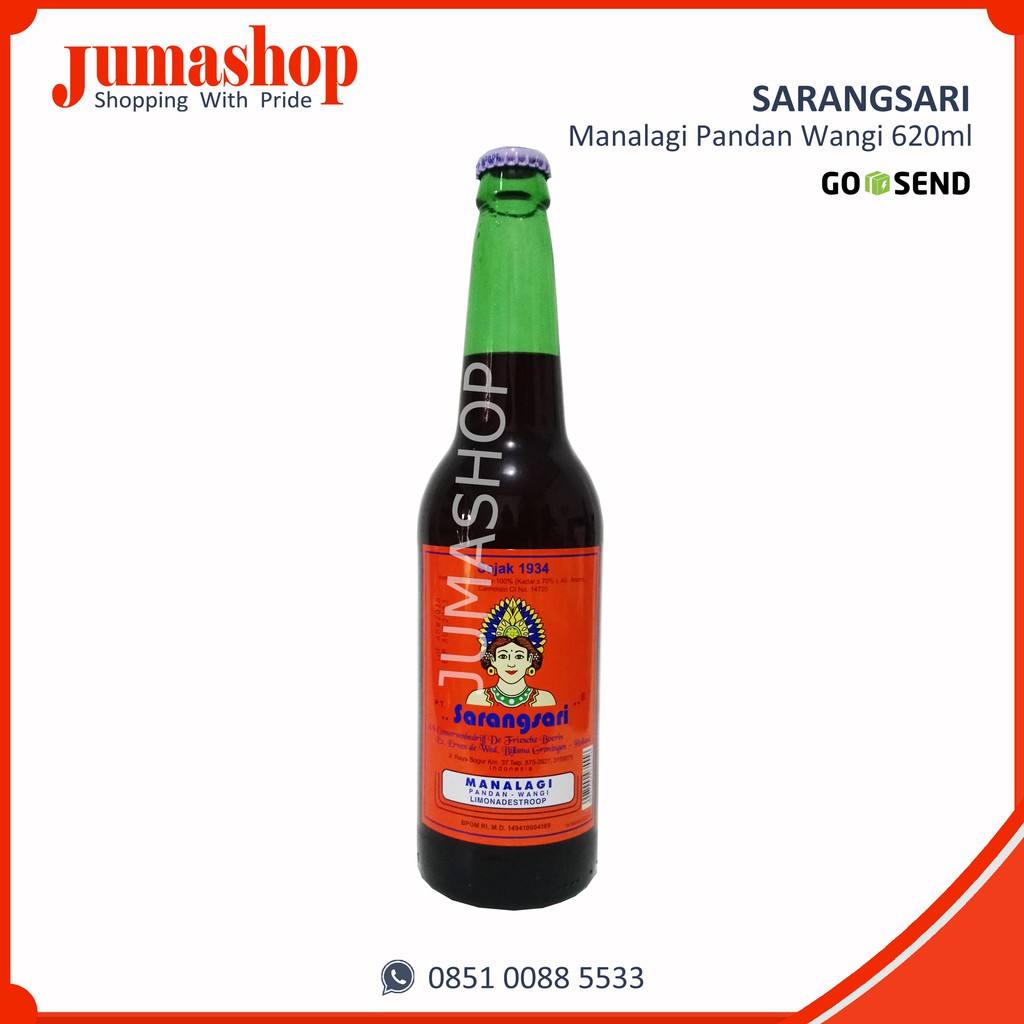 Sirup Sarangsari Manalagi 620ml Pandan Wangi-Jumashop Depok Jakarta Marjan ABC