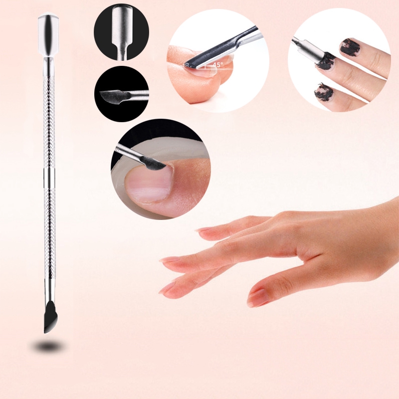 Cuticle Pusher Stainless Steel Cuticle Remover Double Sided Finger Dead Skin Push Nail Art Tool