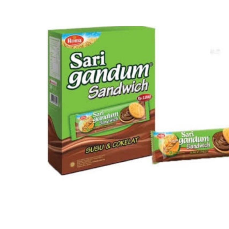 

biskuit gandum isi cokelat sari gandum kemasan 39gr