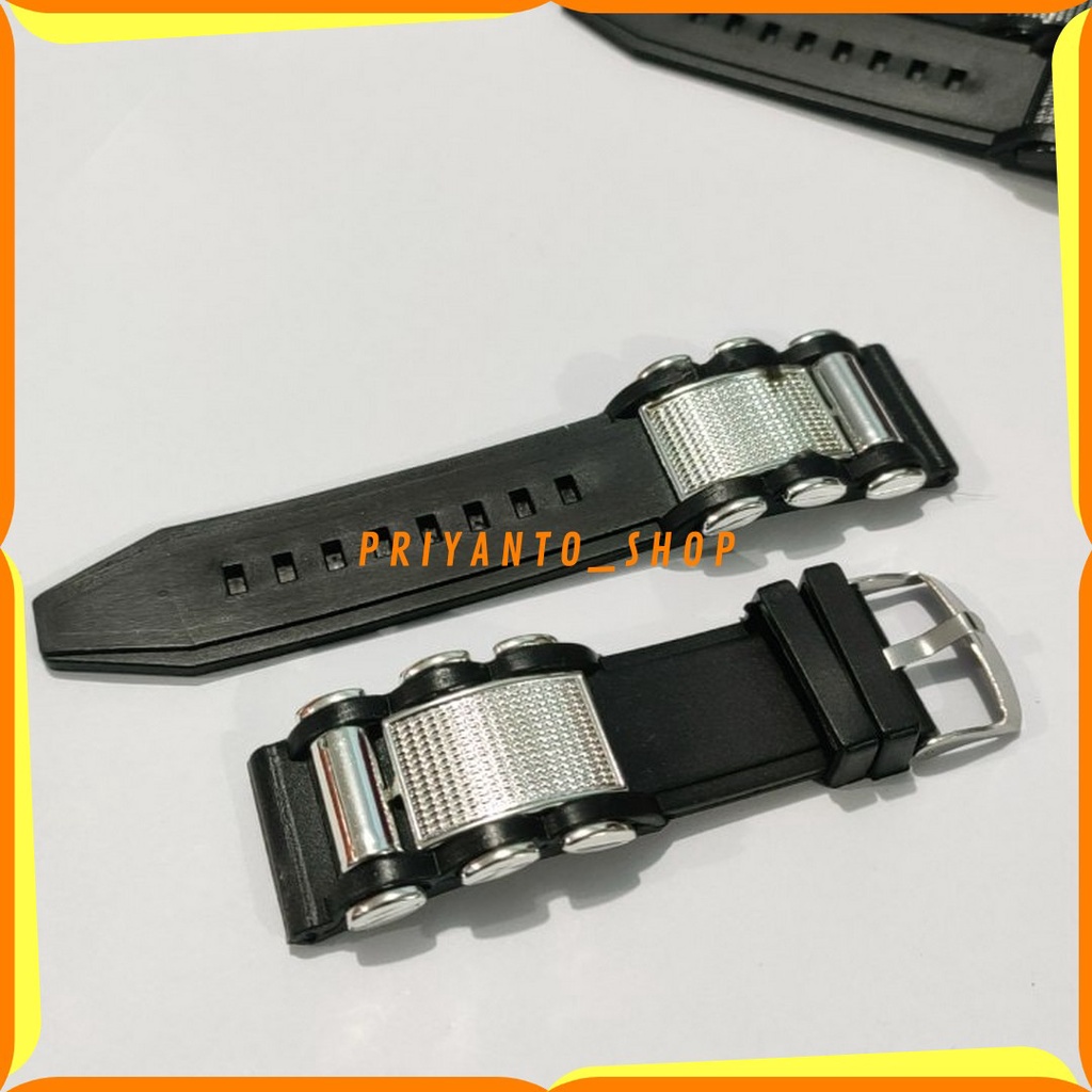 Tali karet Jam Tangan 24mm Rubber Strap Fashion Hitam Bagus WH57