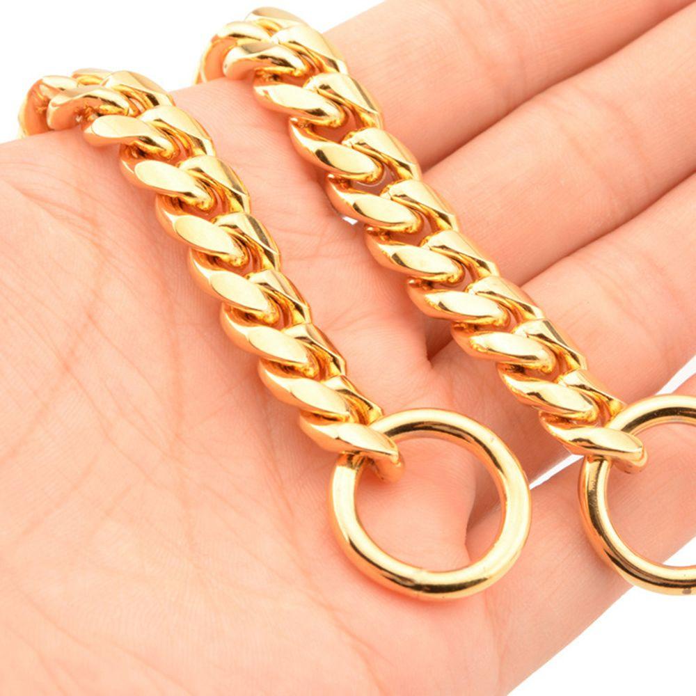 Suyo Golden Chain New Stainless Steel Kerah Metalik Rantai Kuba