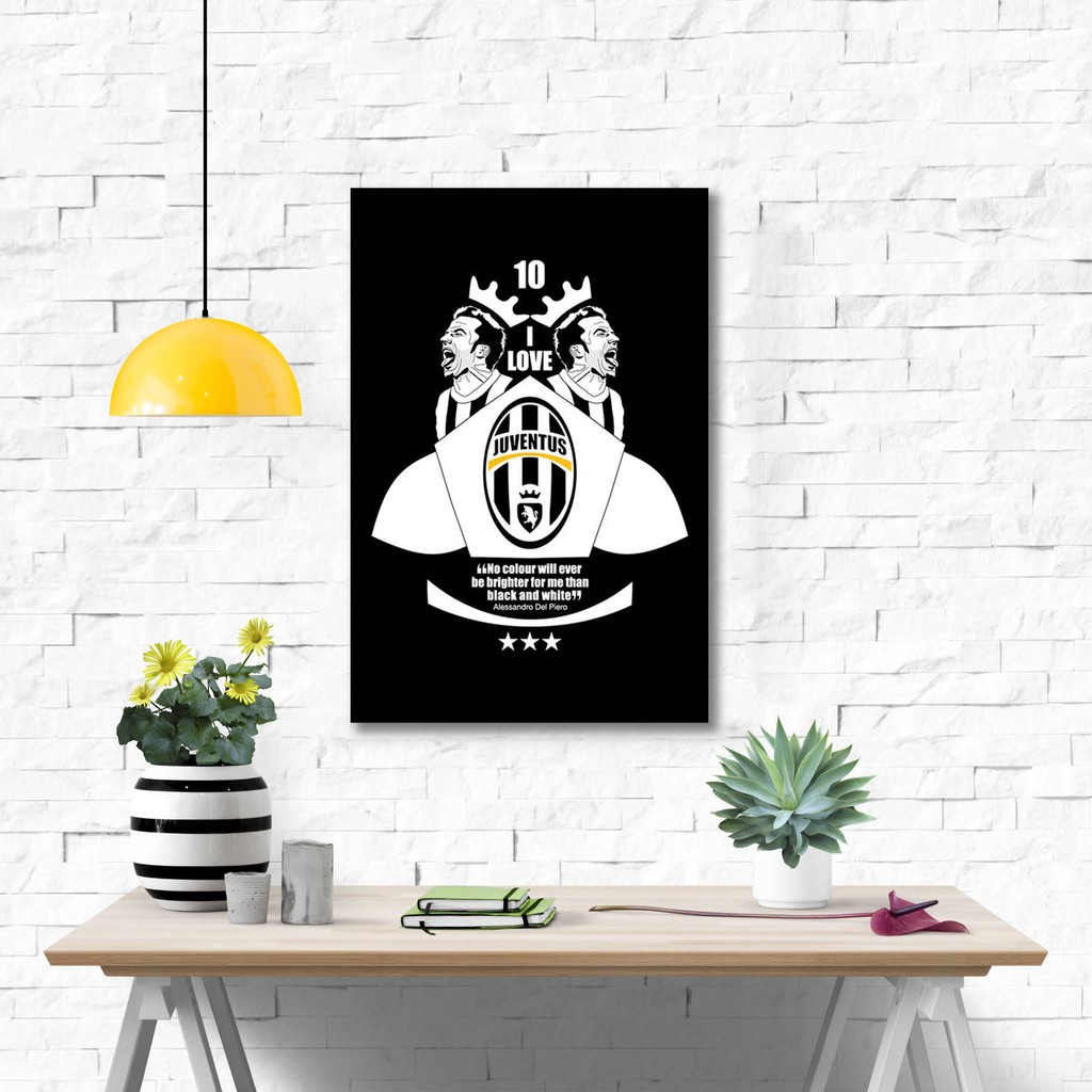 Poster kayu pajangan kamar - Alessandro Del Piero Juve