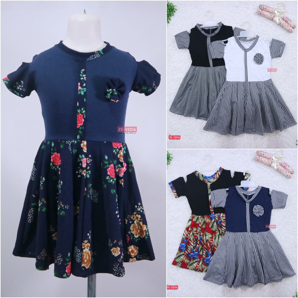 Dress Sabrina Rempel Uk 4-5 Tahun / Dres Anak Perempuan Import Murah Adem Girl Grosir Baju Rempel