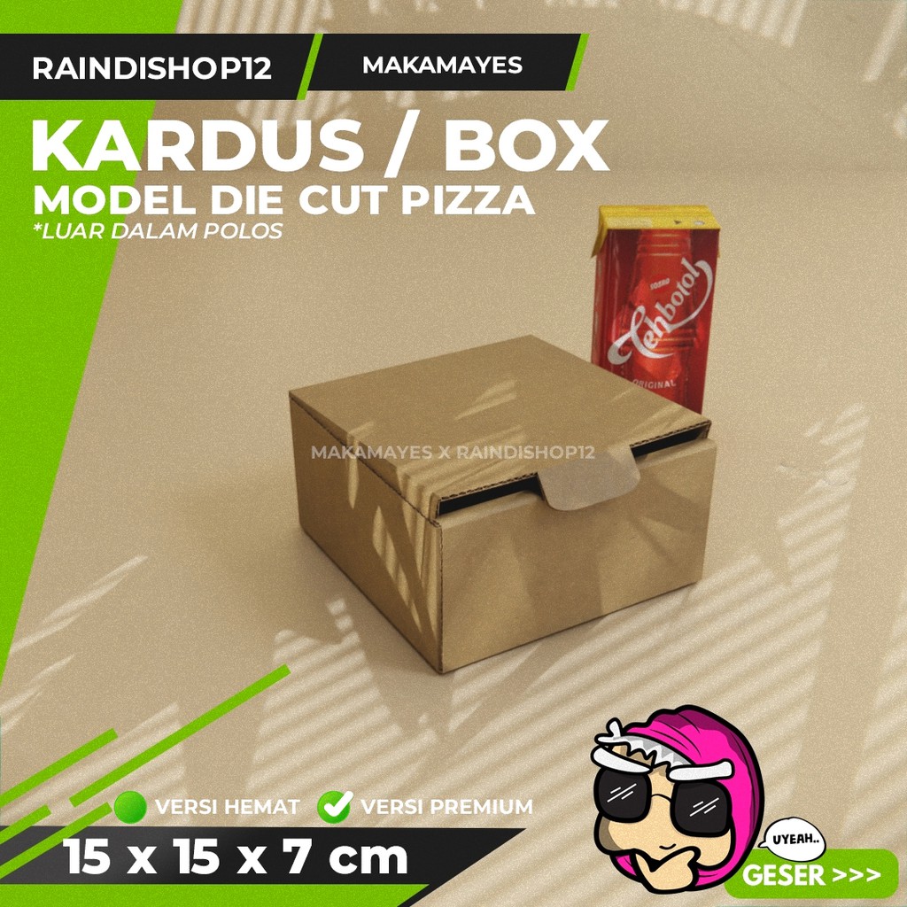 

BOX 15 X 15 X 7.5 CM KARDUS DIE CUT PIZZA KEMASAN PACKAGING KADO