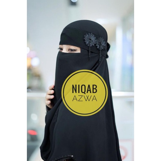 Niqab Azwa Bunga/Niqab Bandana Cadar Manik/Niqab siffon