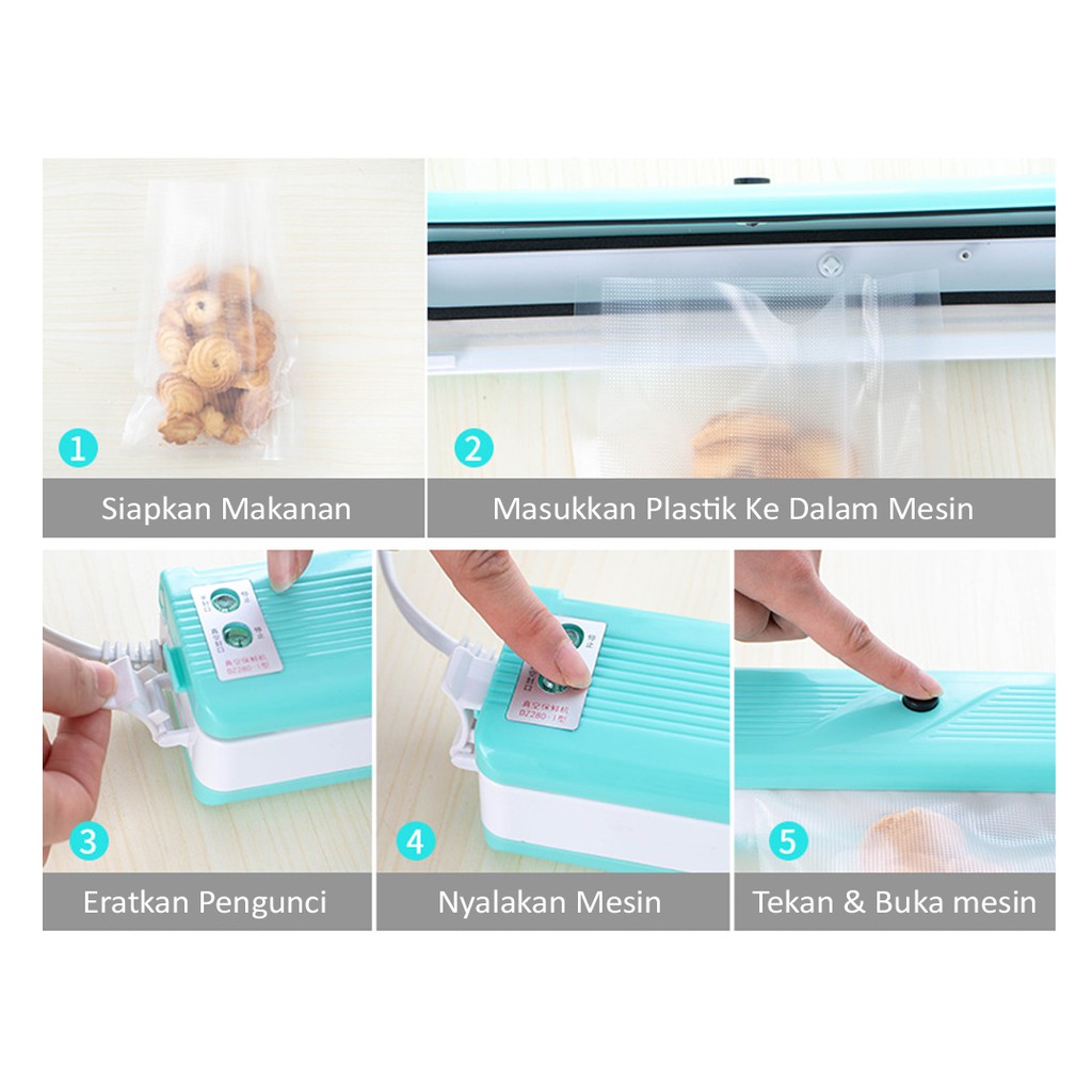 HOVELSHOP Vacum Sealer Mesin Vakum Makanan Food Vacuum Plastik Elektrik Portable