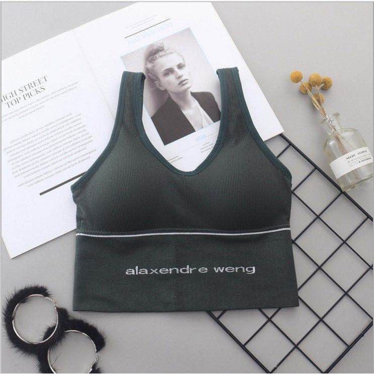 [ LINGERIE MASTER ] - (B-10) SPORT BRA GYM BRA OLAHRAGA PUSH UP WANITA TANPA KAWAT SEXY IMPORT LINGERIE-B-10 Hijau Tua