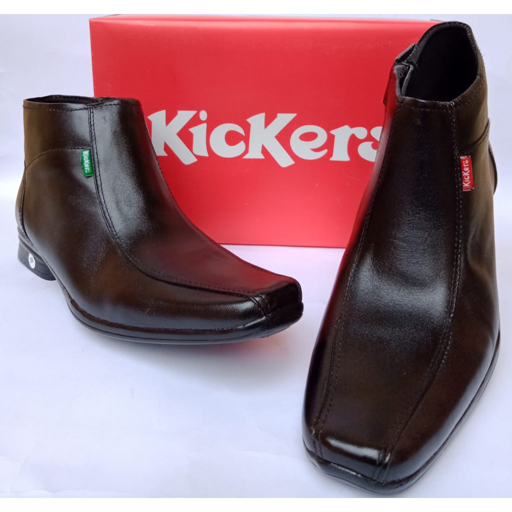 Sepatu boots resleting pria kulit asli original klasik kickers formal kantor kerja casual murah