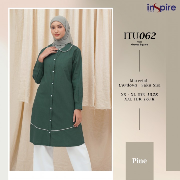 Tunik Inspire Youth ITU 062 / Pakaian Wanita Tunik Terbaru 2022 / Warna Smoke - Pine - Burgundy