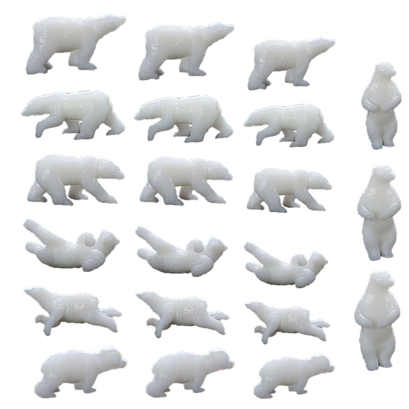 SIY  7 Shapes Silicone Mini Polar Bear Modeling Resin Mold Landspace Fillings Resin Jewelry Fillings Resin Casting Art Crafts