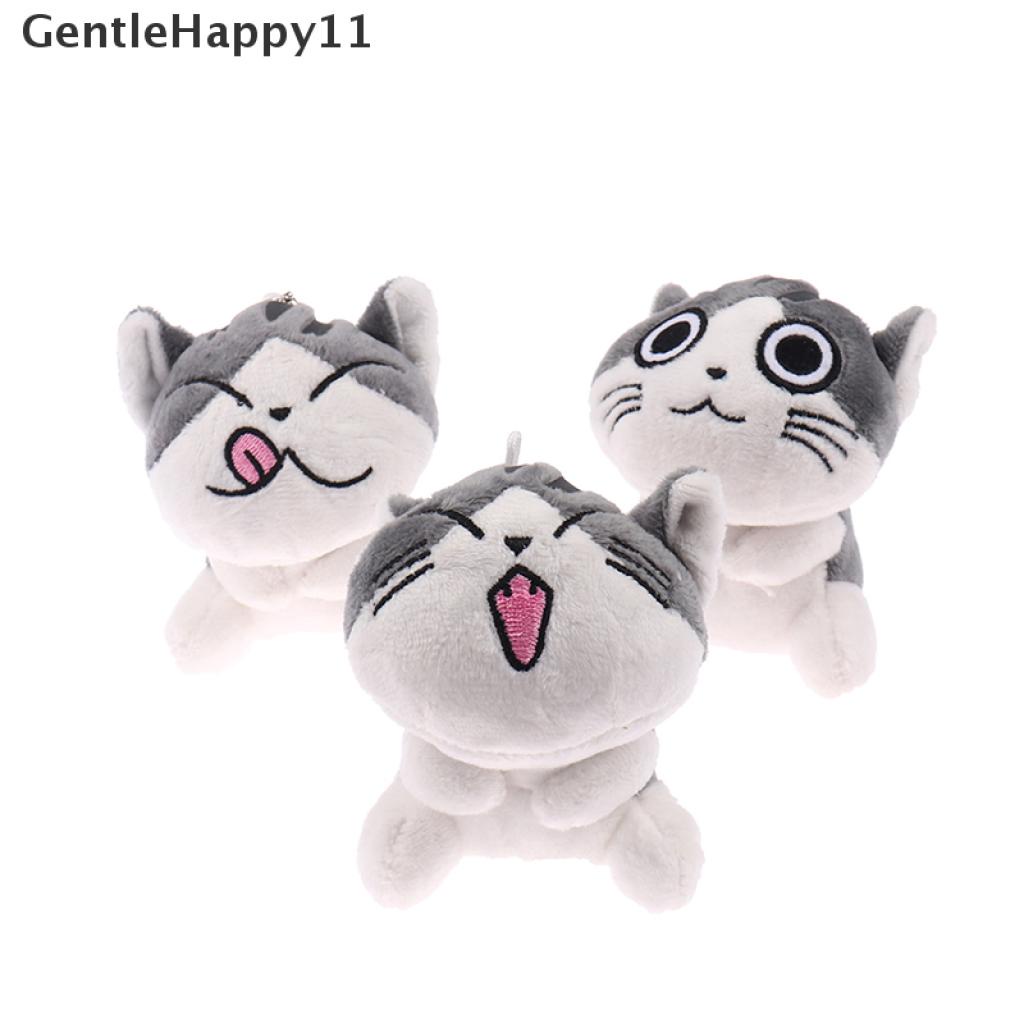 Gentlehappy 1Pc Gantungan Kunci Boneka Kucing Keju Bahan Plush