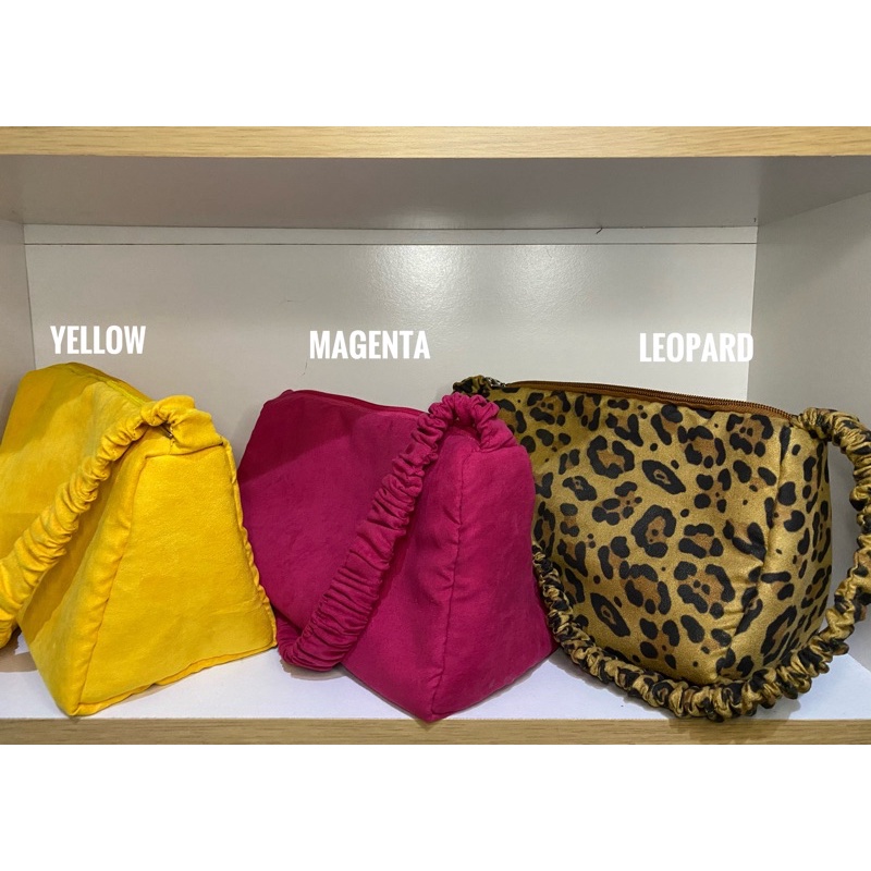 Korean Pillow Hand Bag / shoulder bag serut / tas bahu leopard fushia / tas kecil korea / tas bahu import