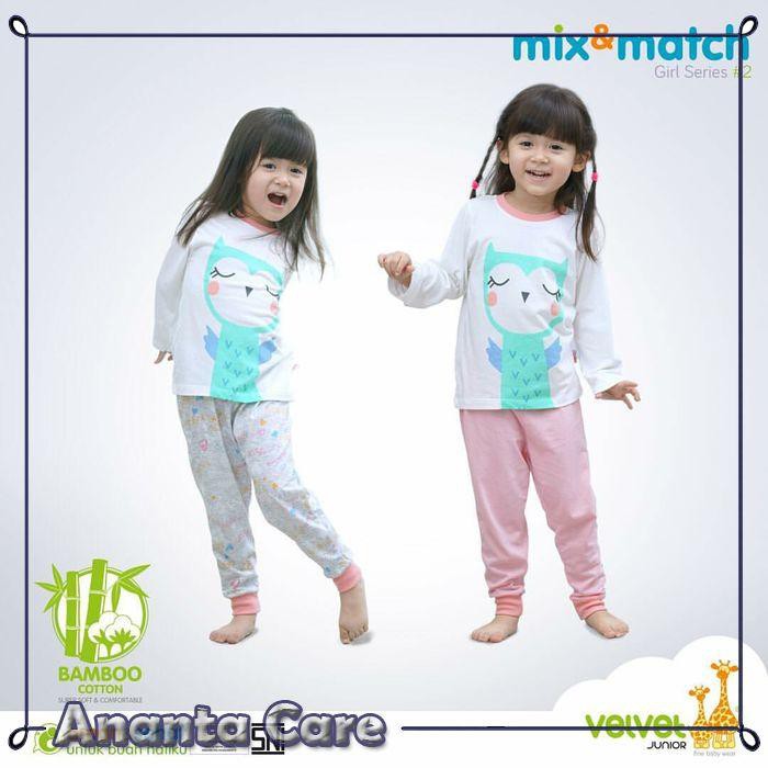 Setelan Baju Tidur Piyama Anak Perempuan Velvet Bamboo Cotton Premium Murah