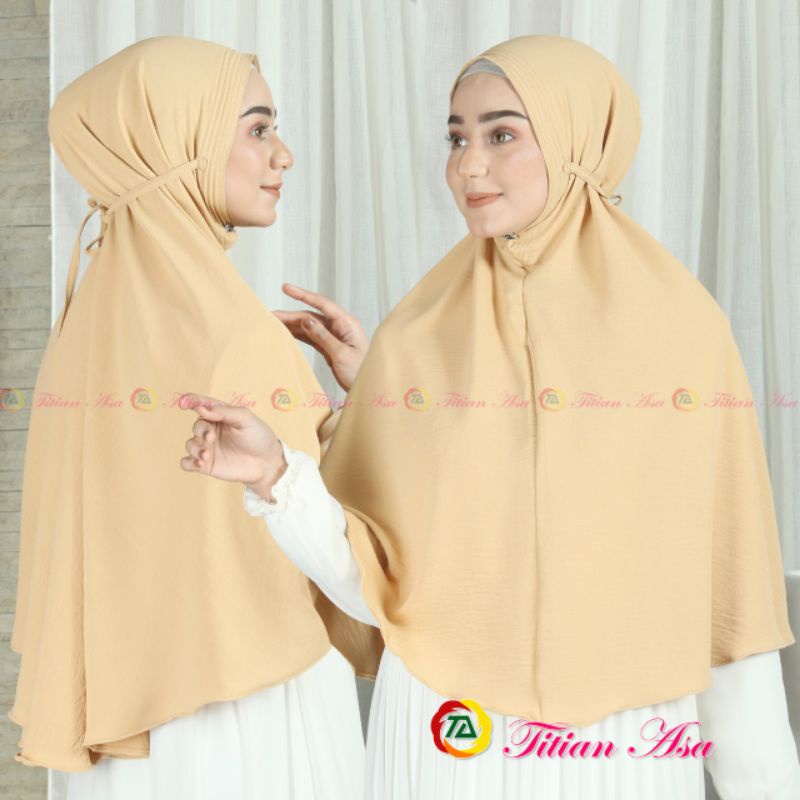 hijab syar,i bergo cringkle airflow tali maryam xl  titian asa original