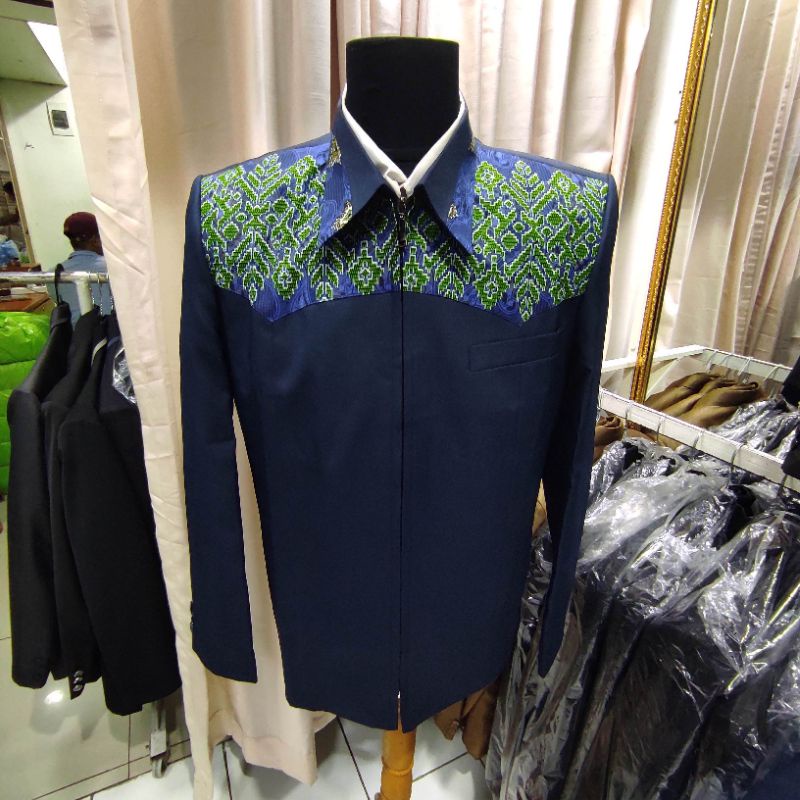 Jasket Jas model jaket pakai reseleting jaket semi formal jaket murah jaket kombinasi batik jaket