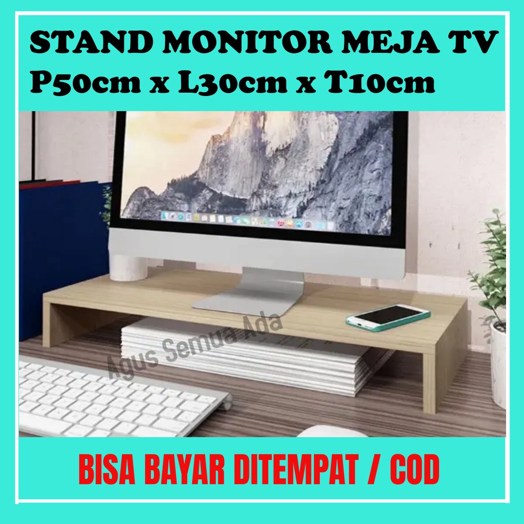 Meja Tv Stand Penyangga Tatakan Dudukan Holder Laptop Rak Monitor Kayu Murah Leptop P50cm x L30cm x 