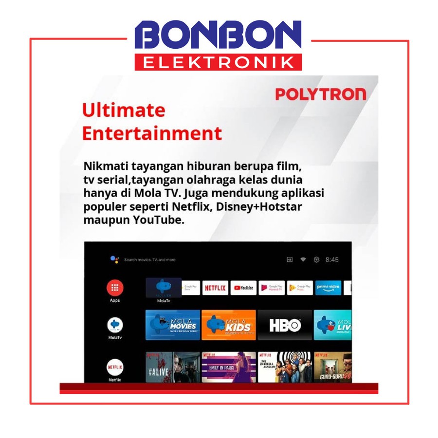 Polytron LED TV 50 Inch PLD 50AG9953 Smart Android