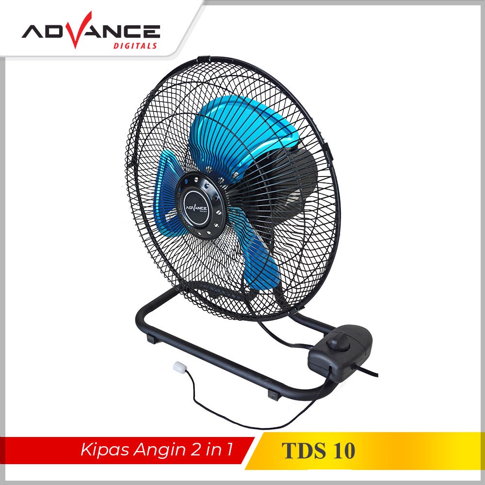 Advance Kipas Angin TDS10 2IN1 Kipas angin Dinding Meja 10 Inch Hemat Listrik Kipas Tornado Besi Kencang Bergaransi 1 Tahun