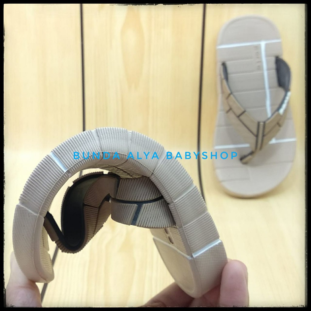 Sendal Anak Laki Jepit Usia 6 7 Tahun Karet KREM - Sandal Jepit Anak Cowok Anti Slip PORTO Alas Karet Size 31