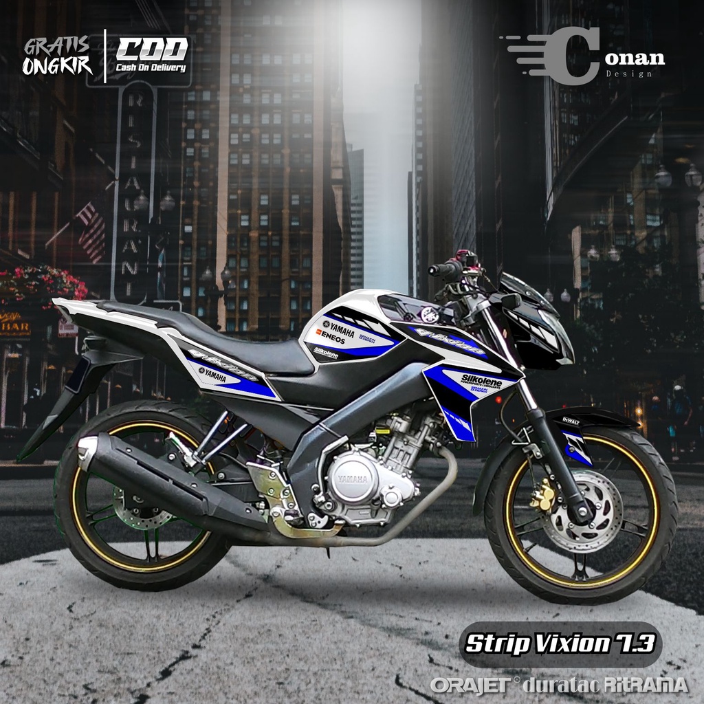 Aksesoris Stiker Variasi Yamaha Vixion New - Sticker Variasi Striping Vixion New Eneos Termurah (COD