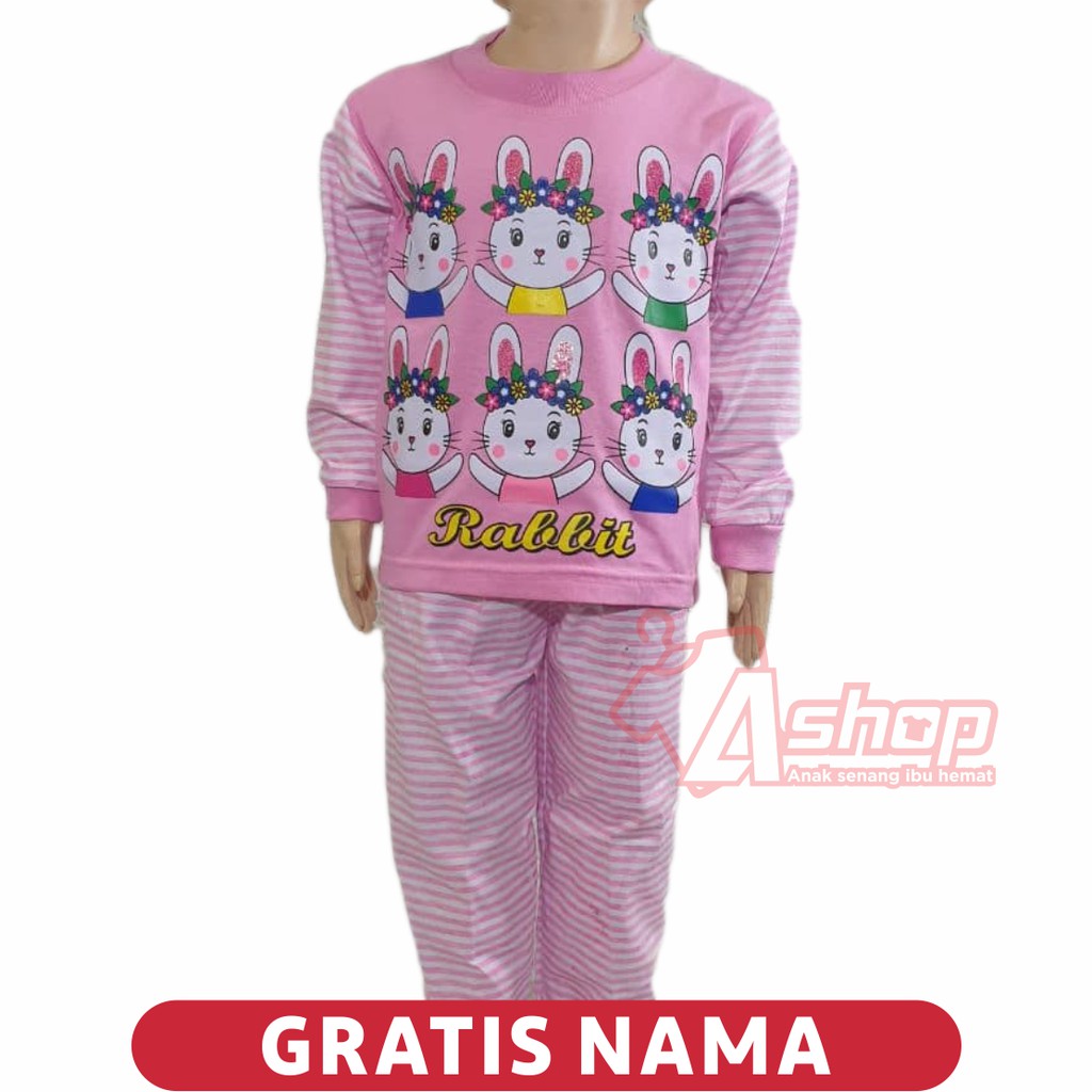 Baju Anak Setelan Perempuan Panjang Rabbit Kelinci