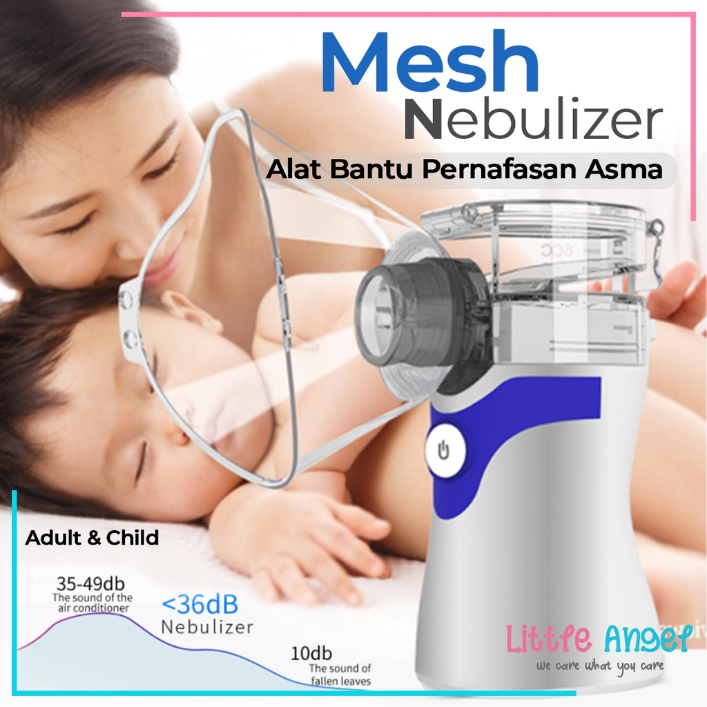 MESH NEBULIZER Alat Bantu Uap Terapi Pernafasan Asma Oksigen Inhaler