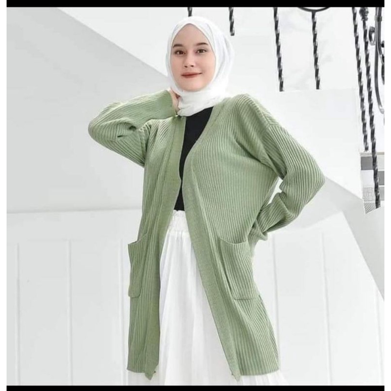 Long cardy Rajut Belle bahan Rajut premium super tebal