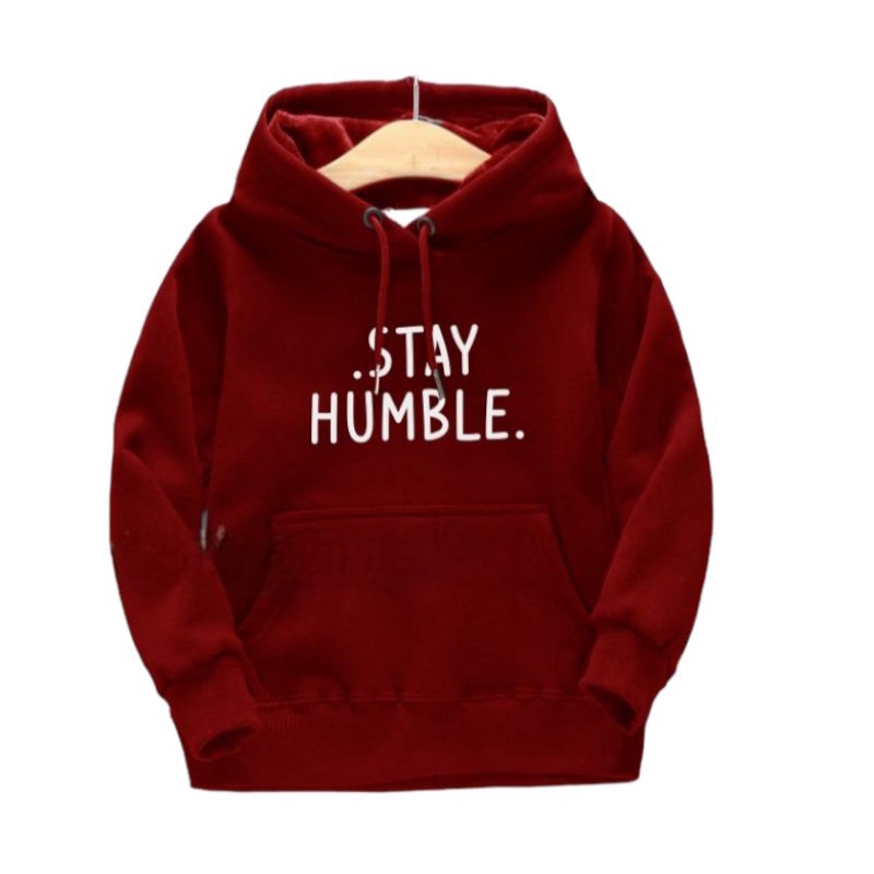 Jaket Sweater Hoodie Anak Stay Humble Unisex (pria wanita) umur 4 - 12 Years Old