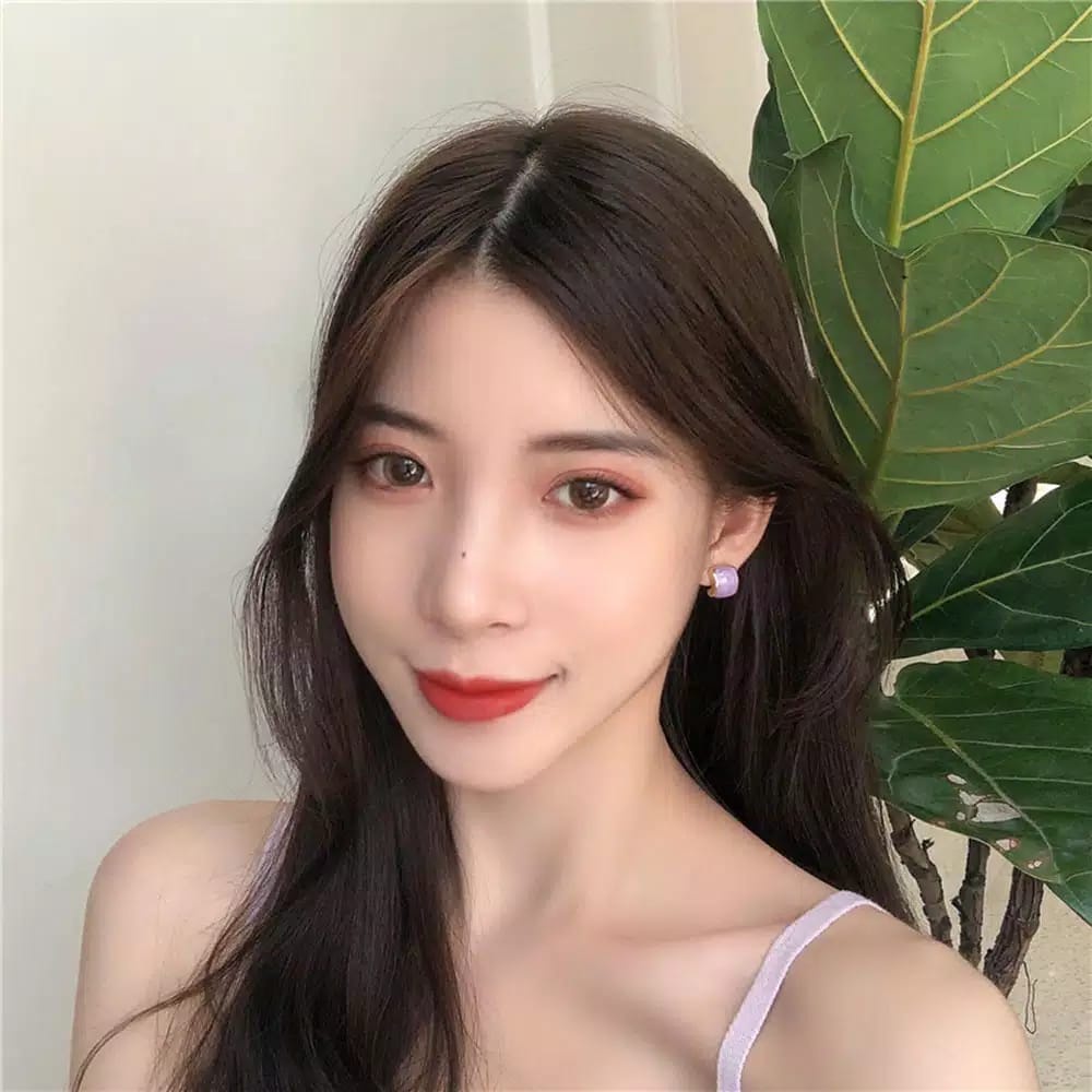 Anting Kaca Antik Perancis Warna Ungu