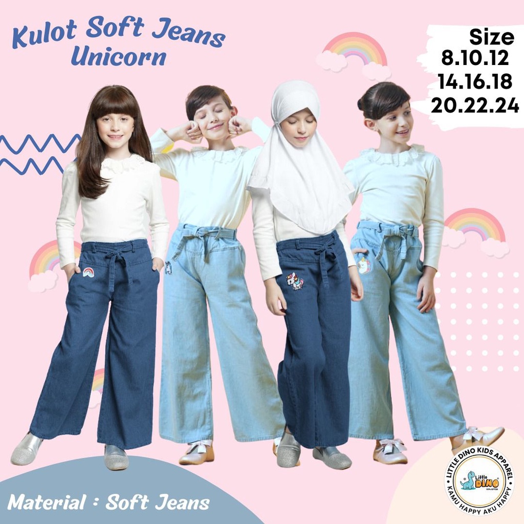 celana kulot  anak perempuan celana panjang anak cewek celana kulot murah celana jeans panjang