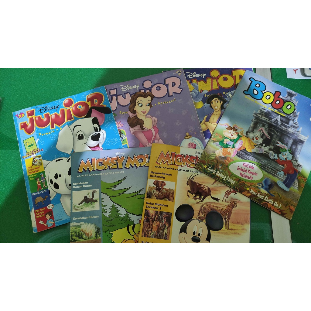 Majalah Buku Komik Kumpulan 6 Majalah Junior Bobo Mickey Mouse 1 set