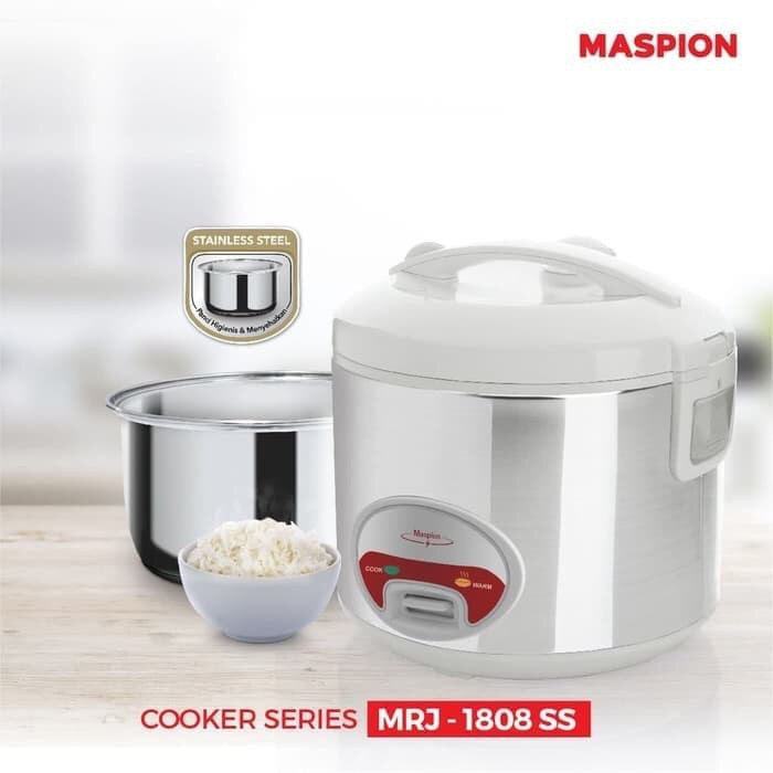 Magic Cooker Rice Cooker Penanak Nasi Maspion MRJ-1808 SS MRJ1808SS