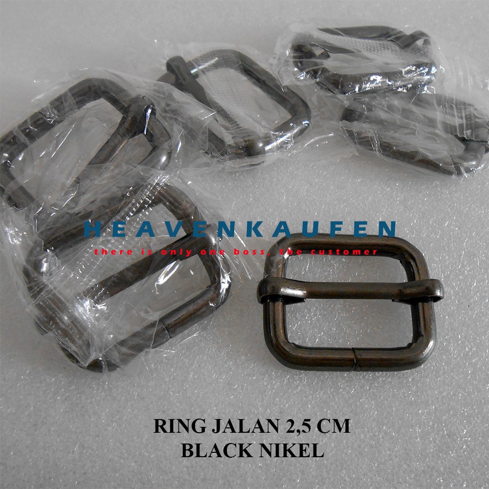 Ring Jalan Tas 2,5 cm Tebal 4,5 mm Premium Quality Black Nikel