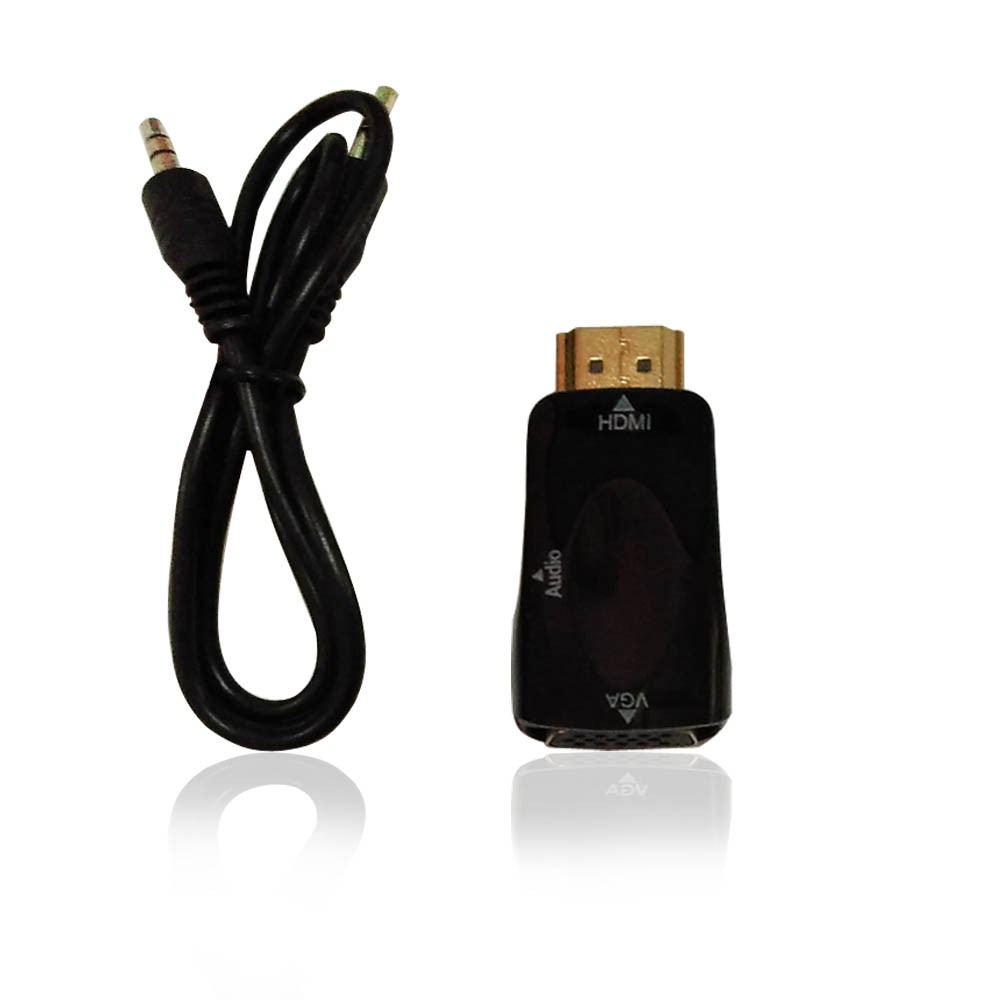 Trend-Universal Dongle Converter HDMI Male to VGA Adaptor Female Plus Audio 3,5mm