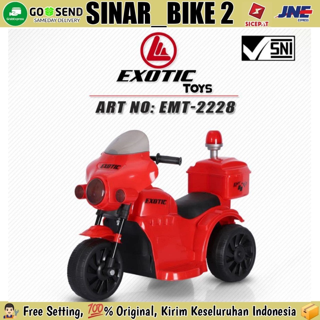 Motor Motoran Aki Exotic EMT-2228 Mainan Anak Rechargeable Motorcycle