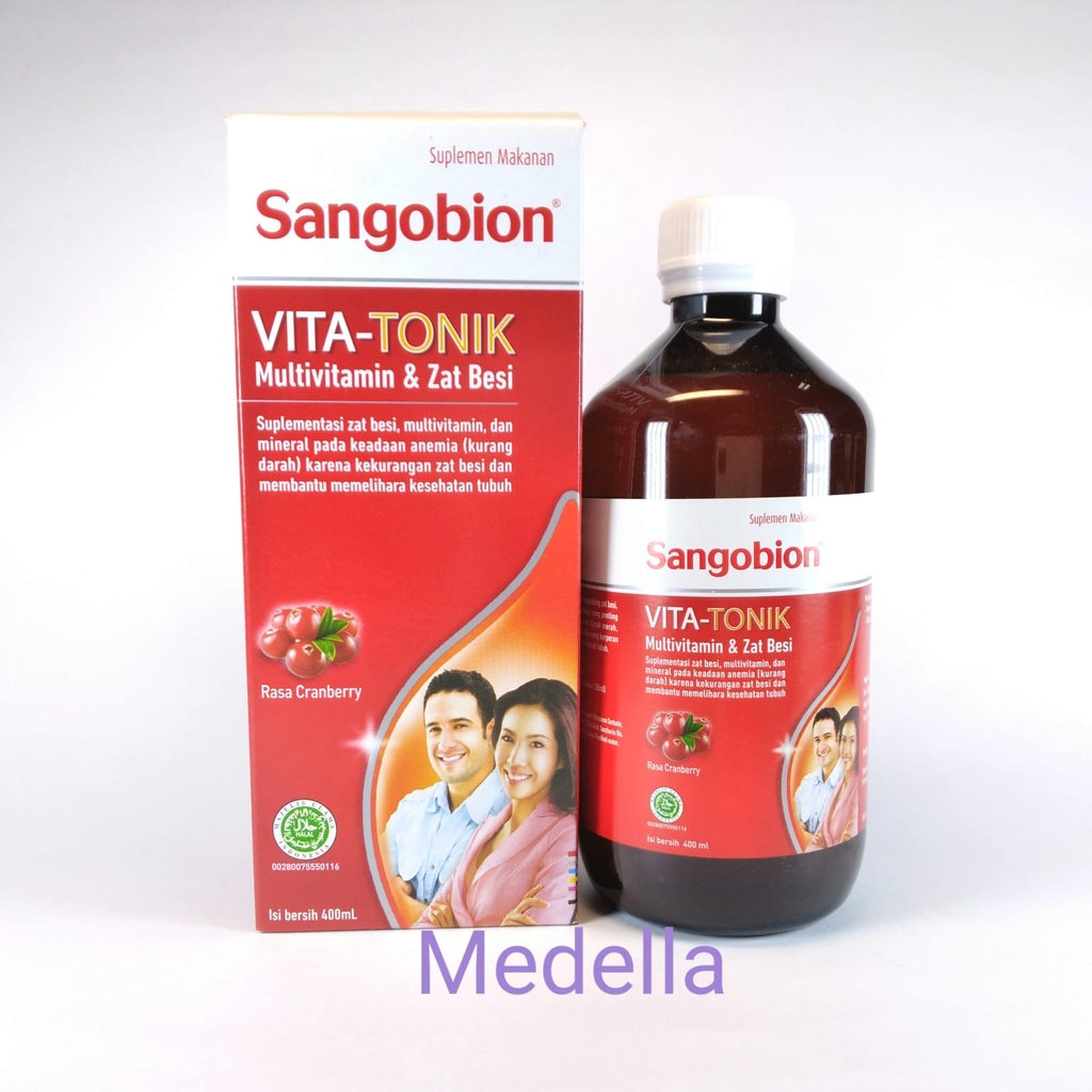 Sangobion Vita-Tonik Sirup/ Syrup Rasa Cranberry isi 400 ml
