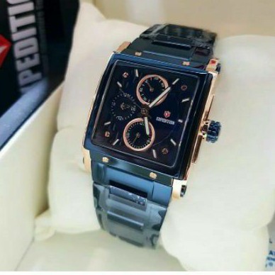 jam tangan wanita  expedition 6731 rose gold blue