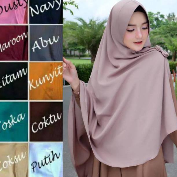 JILBAB INSTAN KHIMAR JUMBO BELAH TENGAH KUPU / KHIMAR PET JUMBO BELAH KUPU HIJAB SYARI [KHR.02Jl22υ]