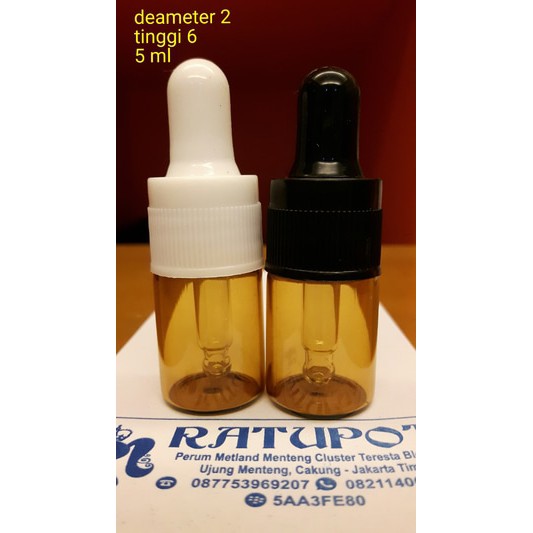 Botol 5 ml kaca coklat tipis pipet