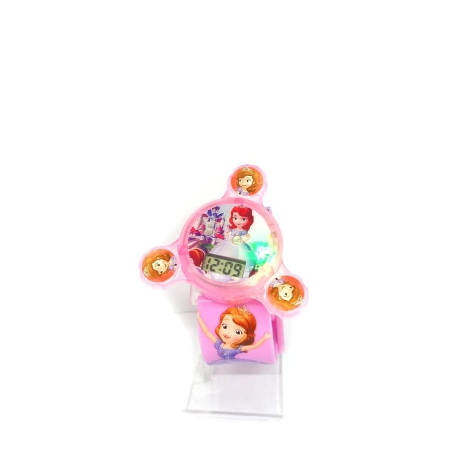 Jual JAM TANGAN ANAK PEREMPUAN SPINNER PRINCESS SOFIA MUSIK LAMPU GROSIR Low Price!